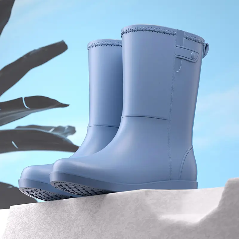 Women's Mid-Calf Anti-Slip Fashionable Rain Boots Waterproof Shoes
