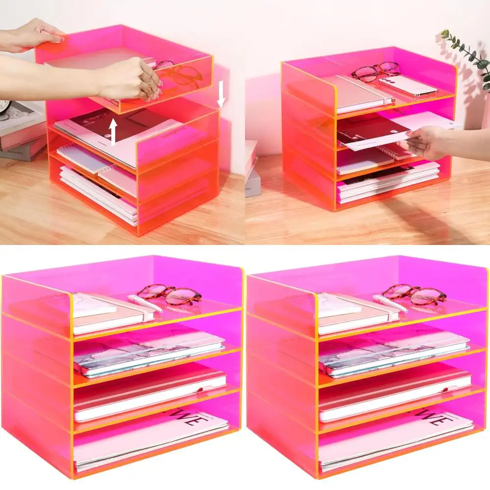Letter Tray Stackable Paper Organizer for Office Document Storage
