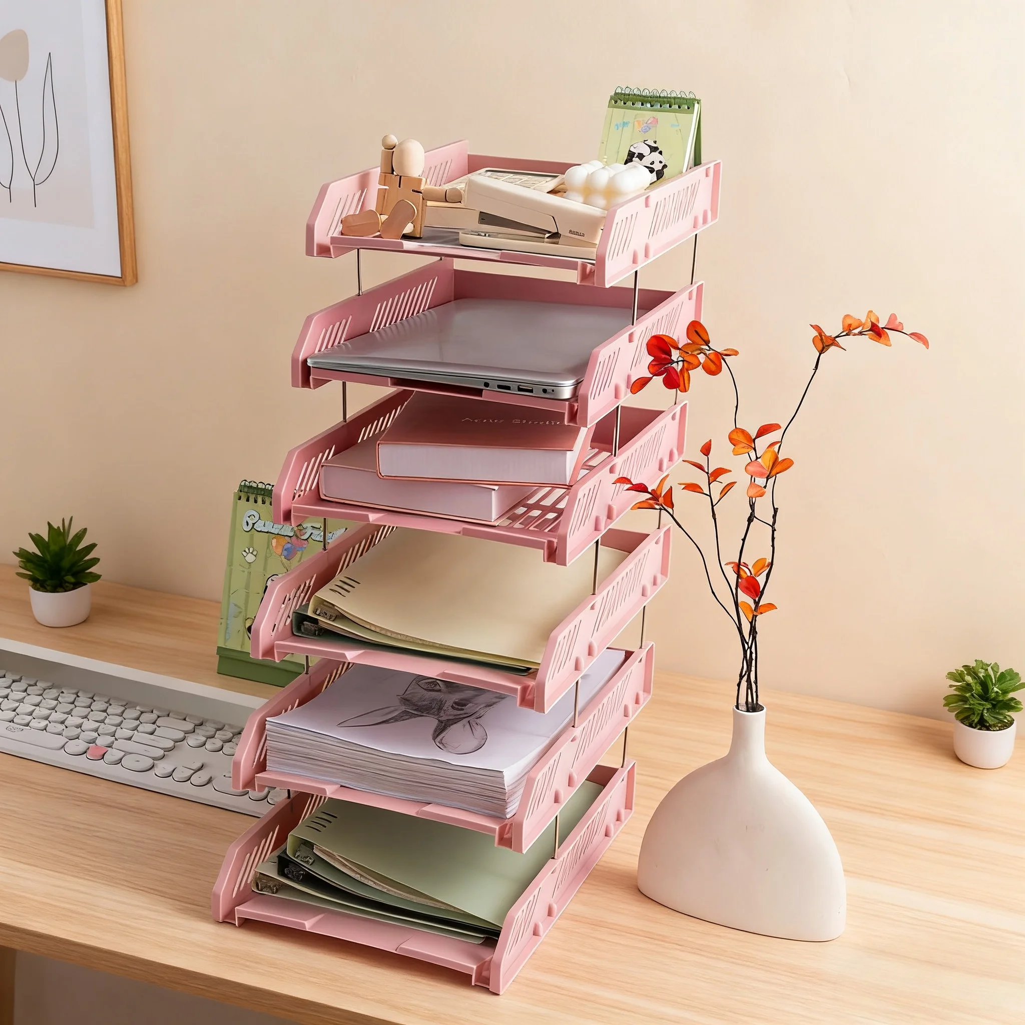 Office File Rack Document Frame File Basket Folder Storage BoxStorage Tray Book Stand