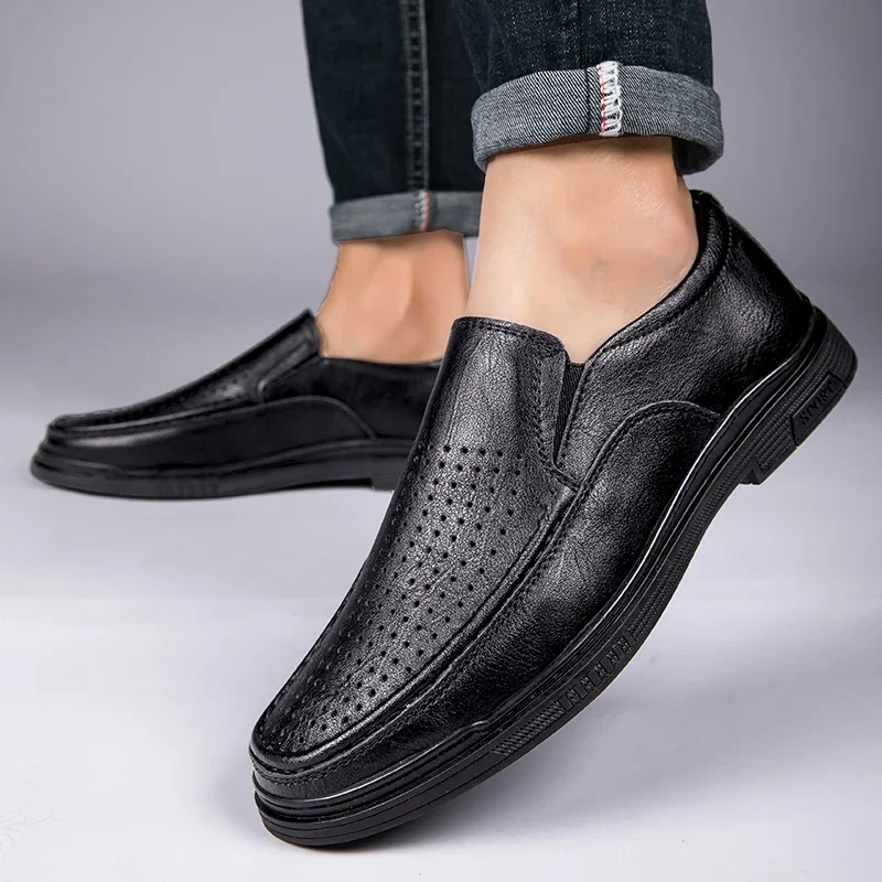 Men's Genuine Leather Loafers Shoes Casual Shoes