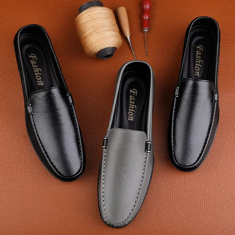 Comfort Genuine Leather Men Loafers All-match Lazy Shoes Fashion Men Casual Shoes Slip-on Men Walking Shoes