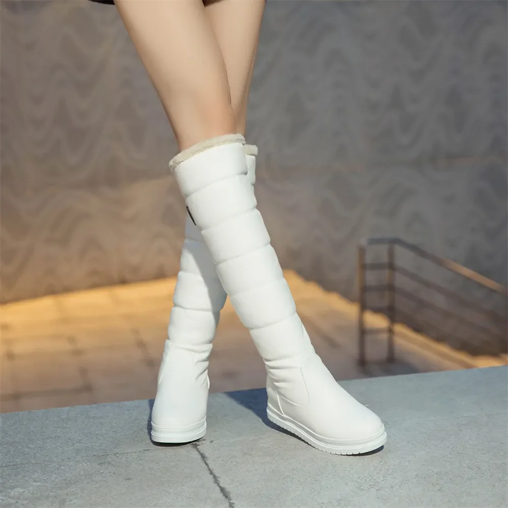 Women's Low-Heeled Over-The-Knee Boots Women's Thick-Soled Plush Boots
