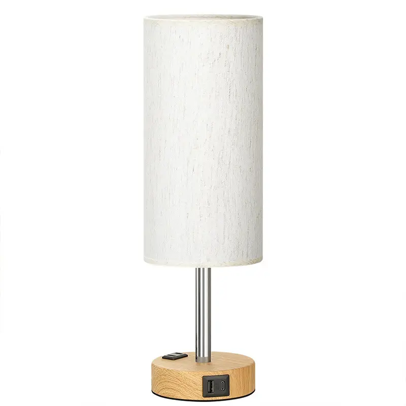 Dimmable Bedside Table Lamp Cylindrical Table Light Minimalist Night Stand Light Lamp USB Charging Small Desk Lamp