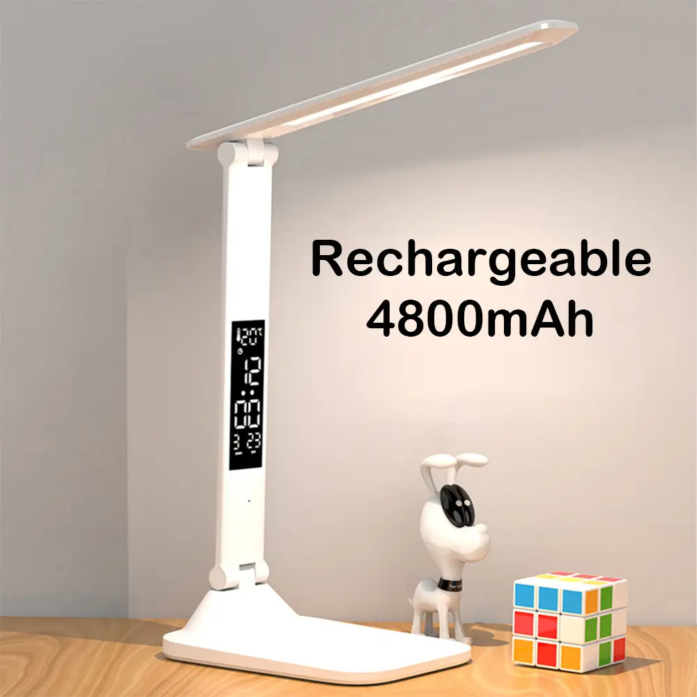 Rechargeable Touch LED Desk Lamp With Eye-Friendly Tri-Color Light