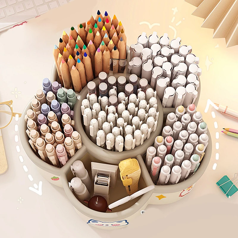 360° Desktop Rotating Pencil Holder Large Capacity Multifunctional Desk Organizer