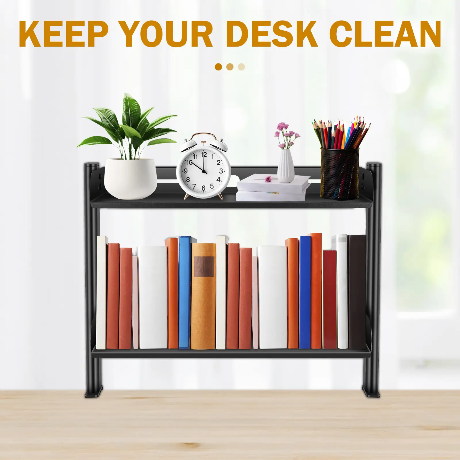 Double-Layer Clip-On Desktop Shelf With No Drilling Required