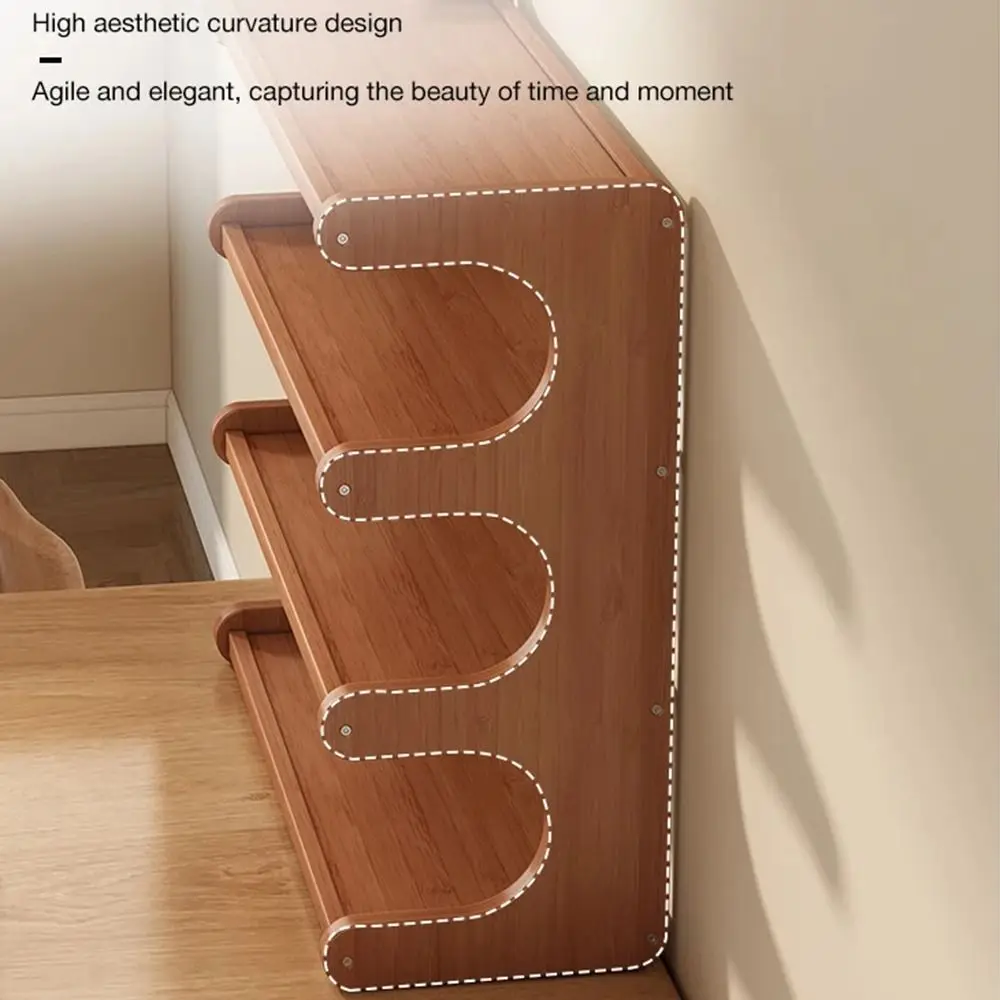 Compact Three-Tier Desktop Storage Shelf, Space-Saving Bookshelf Design