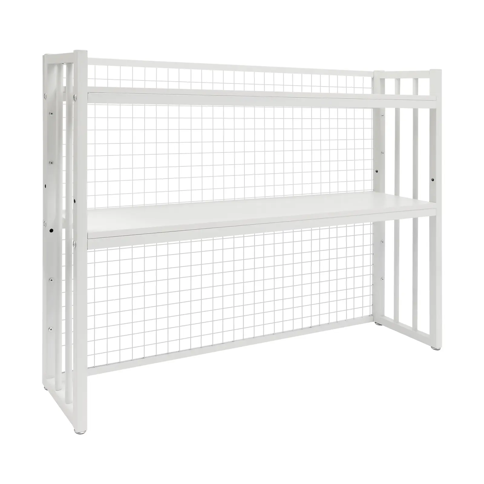 Desk And Bookshelf With Metal Mesh Height Adjustable