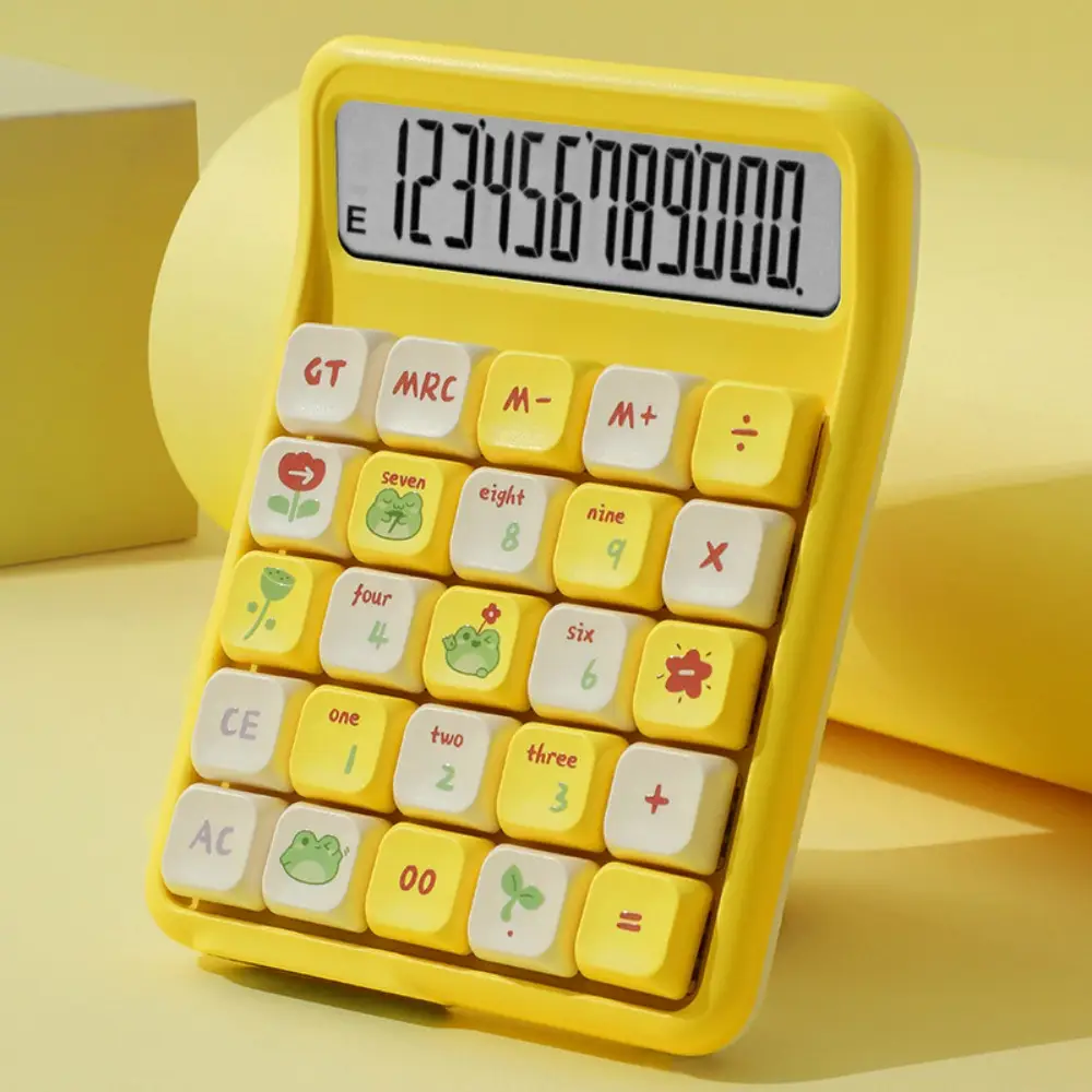 Detachable Mute Calculator Cute Cartoon Electronic Calculators Large Screen Mechanical Buttons