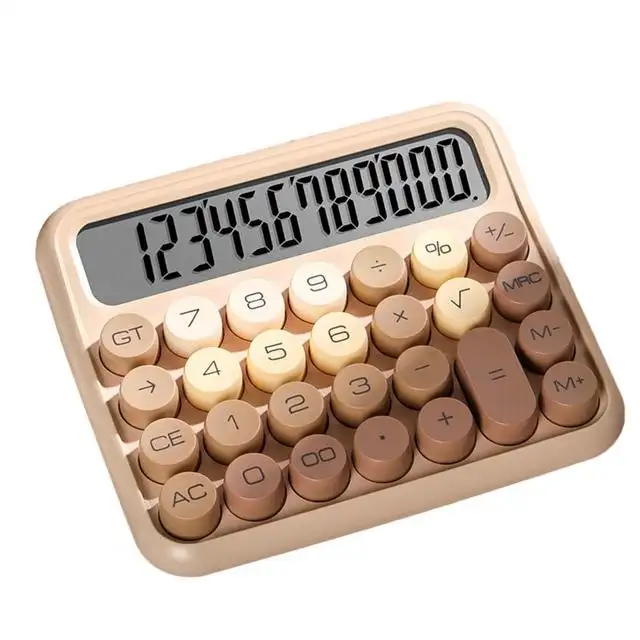 12-Digit Calculator with Silent Mechanical Switch Big Buttons for Office School
