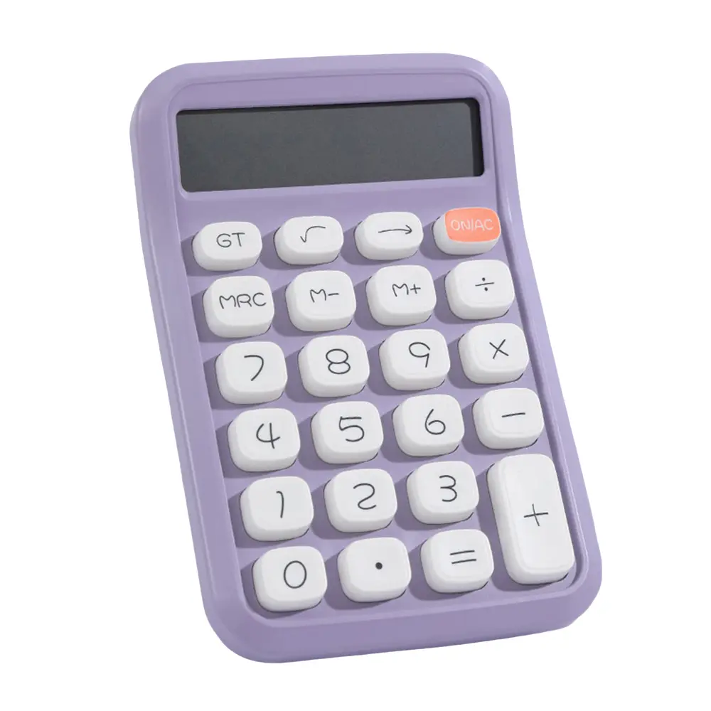 12 Digit Large LCD Display Round Button Calculator Suitable For Office