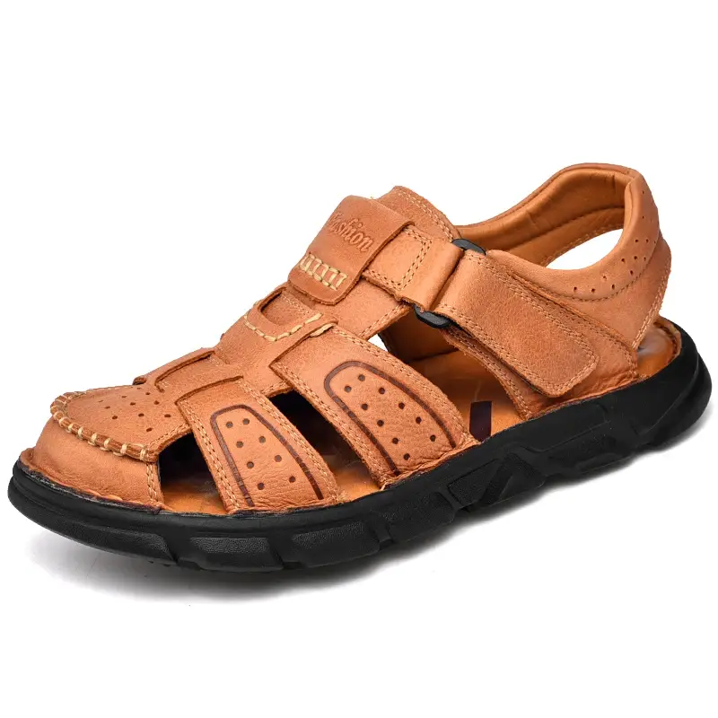 Genuine Leather Casual Shoes for Men High Quality Classic Sandals Summer Outdoor Walking Men Sneakers Breathable Sandals