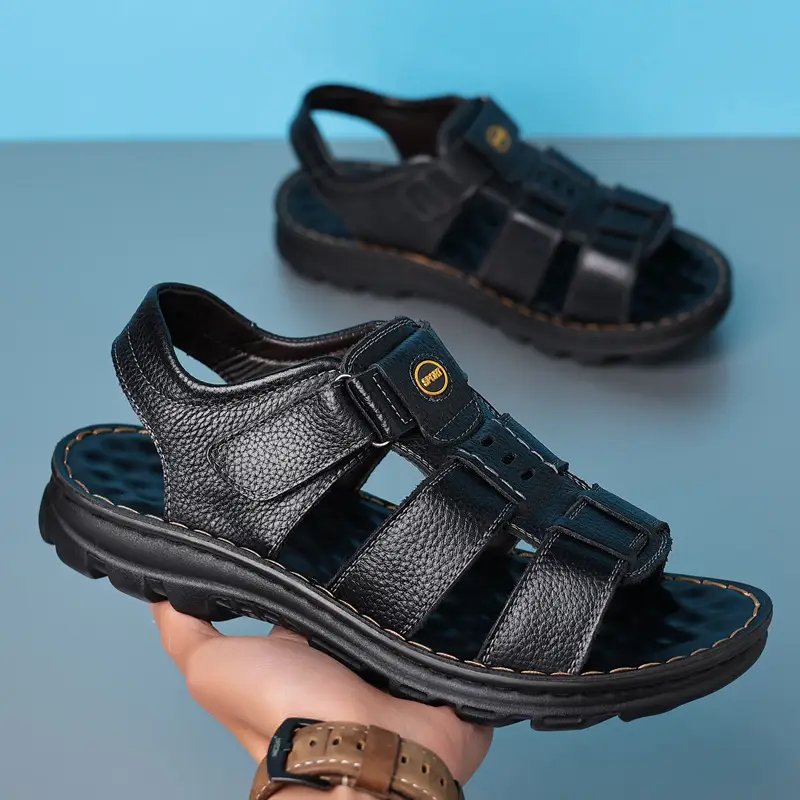 Men's Sandals Genuine Leather Sandal Outdoor Casual Sandals Non Slip Beach Shoes