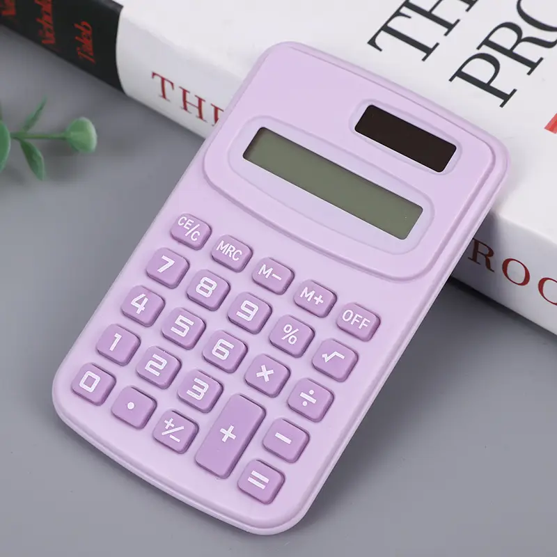 Mini Solar Calculator Colorful Portable Pocket Calculators Office Accounting Calculating Tool