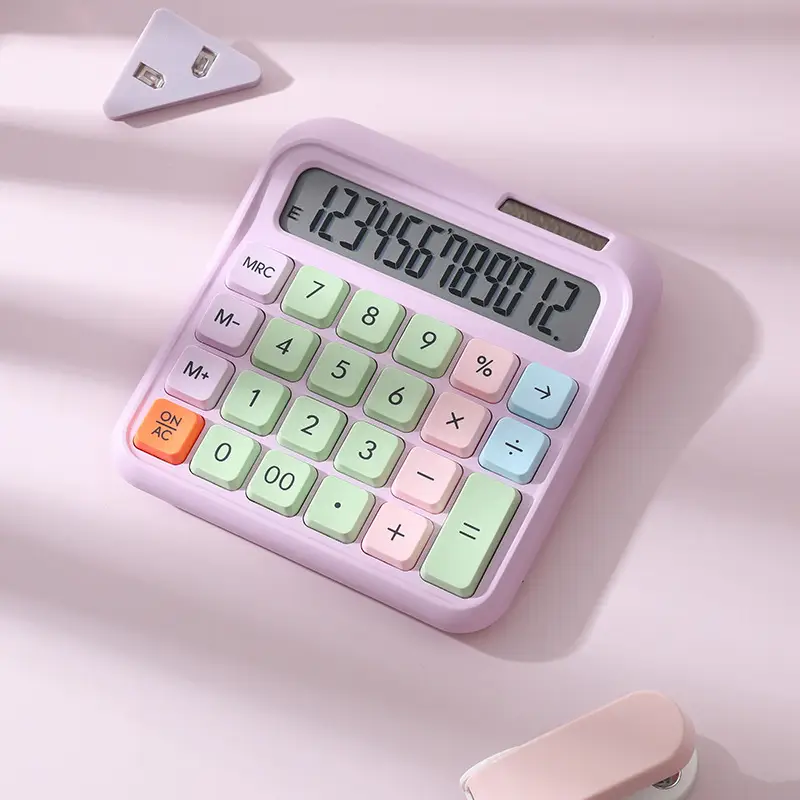Multifunction Desktop Calculator LCD Display 12-Digit Standard Function Calculator