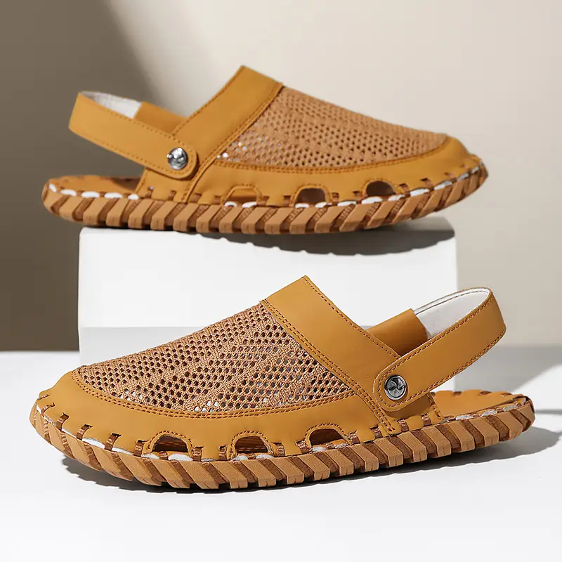 Mesh Hollow-Out Breathable Two Wear Soft Sandals Men Casual Shoes