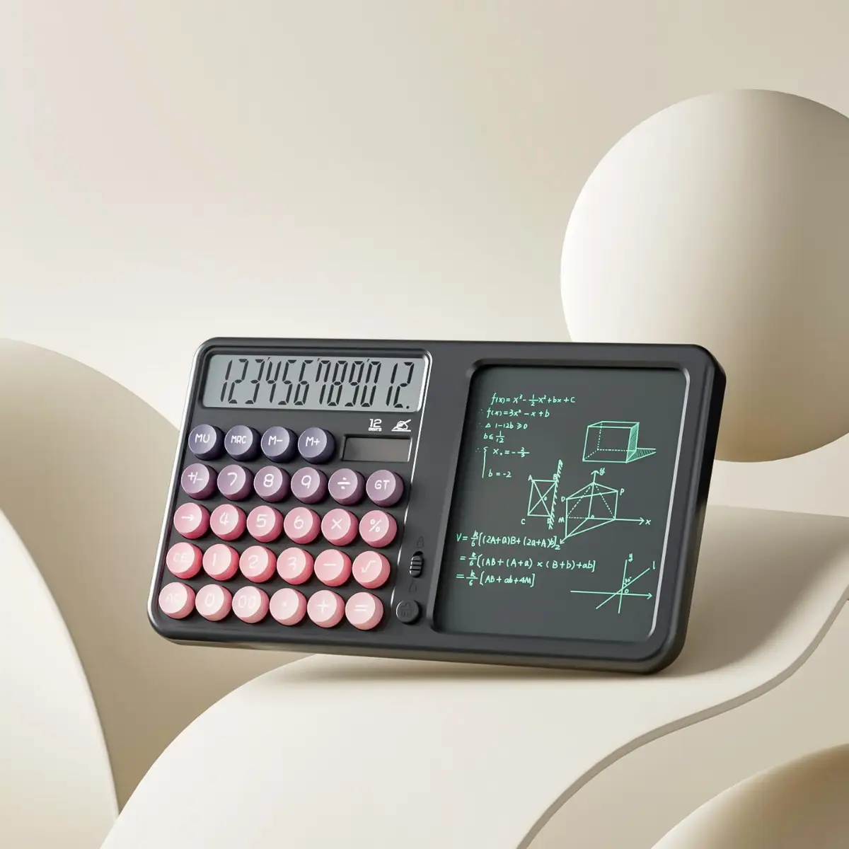 Handwriting Tablet Calculator with Dual Power Multi-Function Desktop Office Solar Powered Memo Large Screen