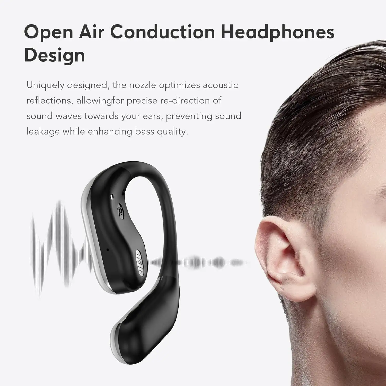Wireless Headphones 50h Playtime Sport Over Earphones Built-In Mic Ear Buds With
