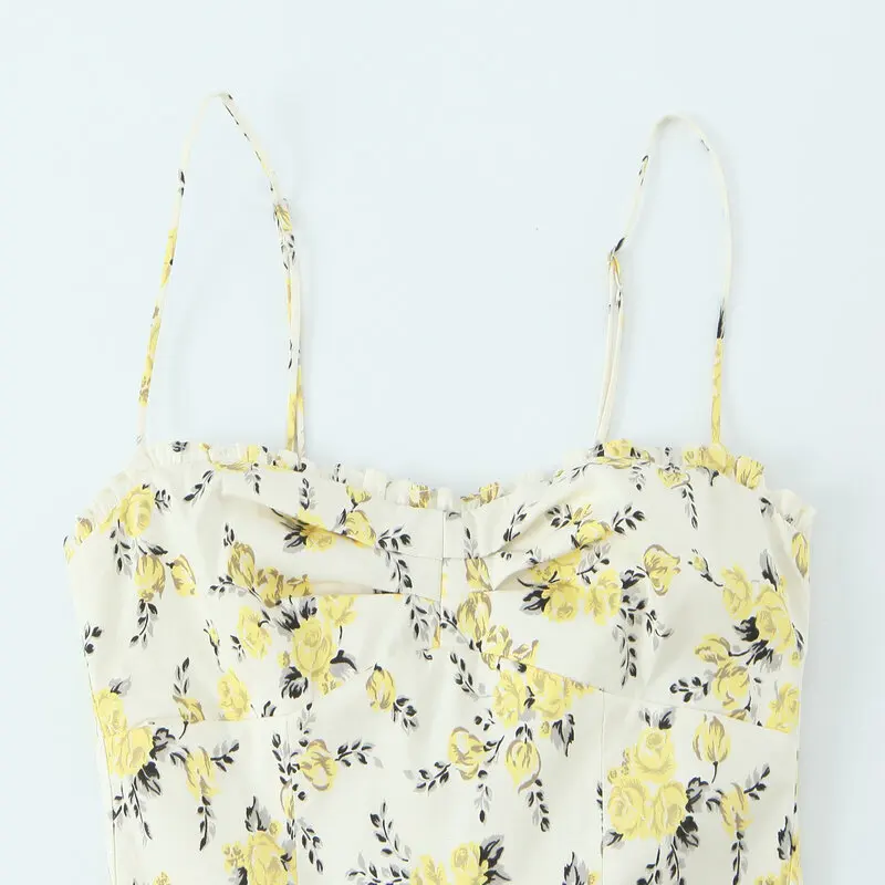 Women's Long Floral Print Casual High-Waist A-Line Dress