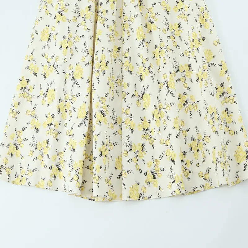 Women's Long Floral Print Casual High-Waist A-Line Dress