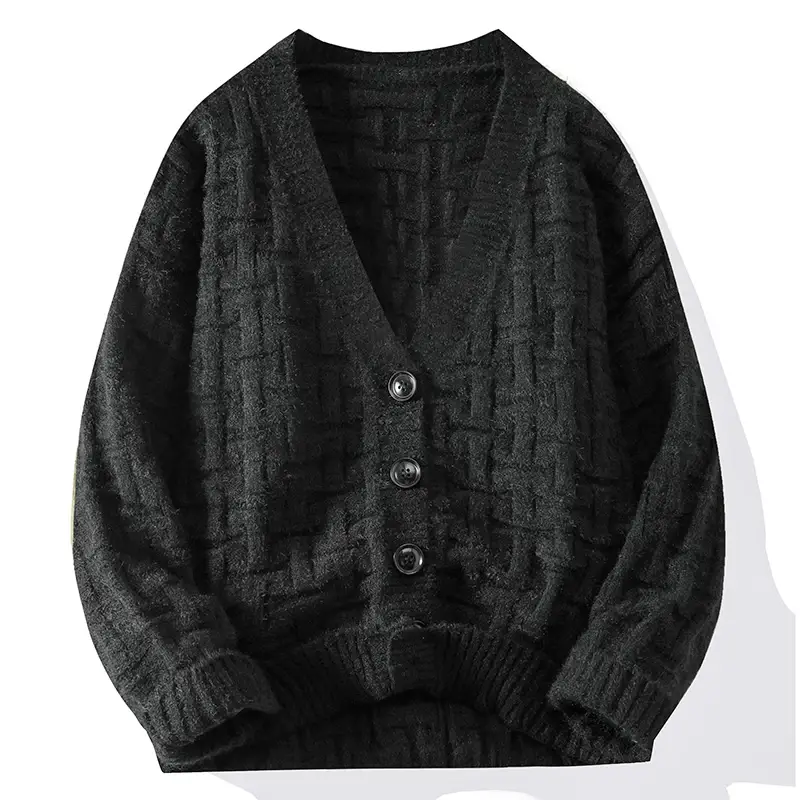 Men's Long Sleeve Pullover Casual Knit Cardigan Top Street Style Sweater Coat