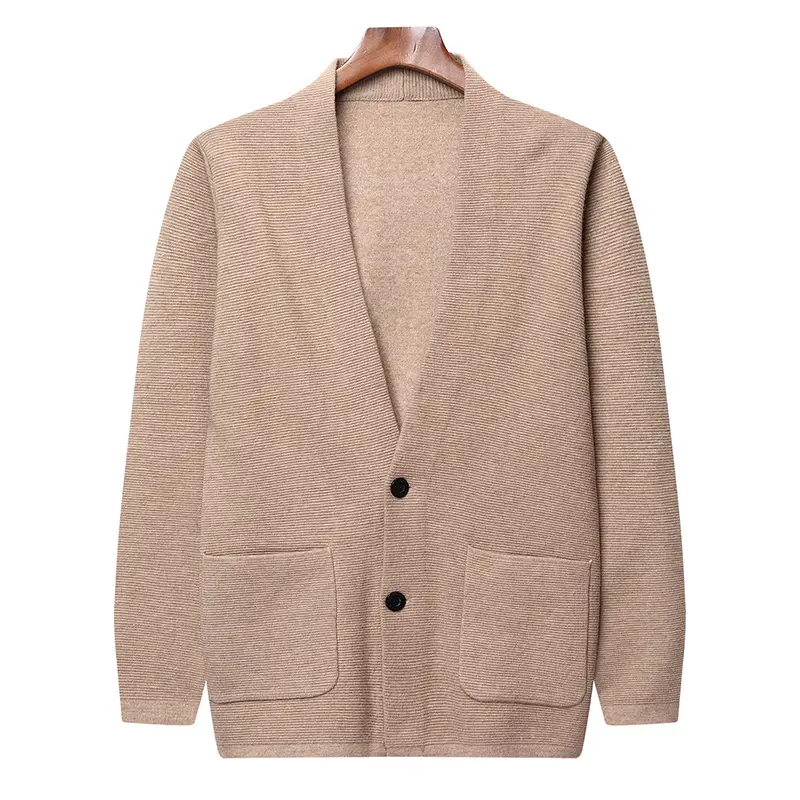 Men's V-Neck Knitted Cardigan Loose Comfortable Business Casual Sweater Jacket