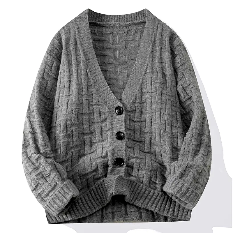 Men's Long Sleeve Pullover Casual Knit Cardigan Top Street Style Sweater Coat
