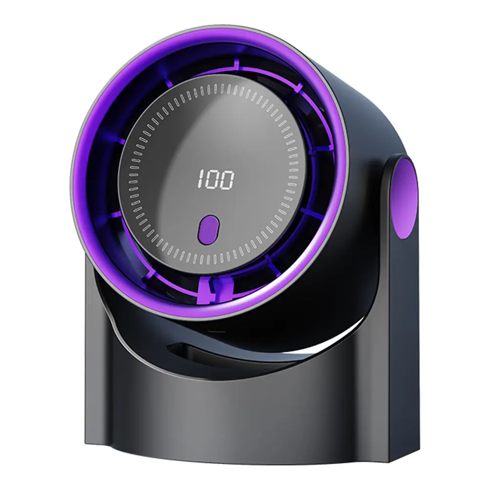 Bladeless Fan Rechargeable Portable Desk Fan Digital Display High-Speed Circulating Cooling Fan For Home Office