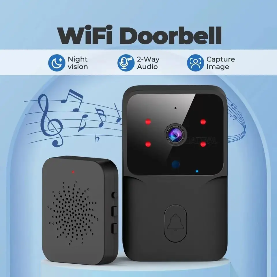 Smart Home Two-Way Intercom Doorbell Camera With Infrared Night Vision Security Monitor
