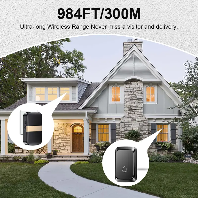 Wireless Battery-Operated DC Doorbell