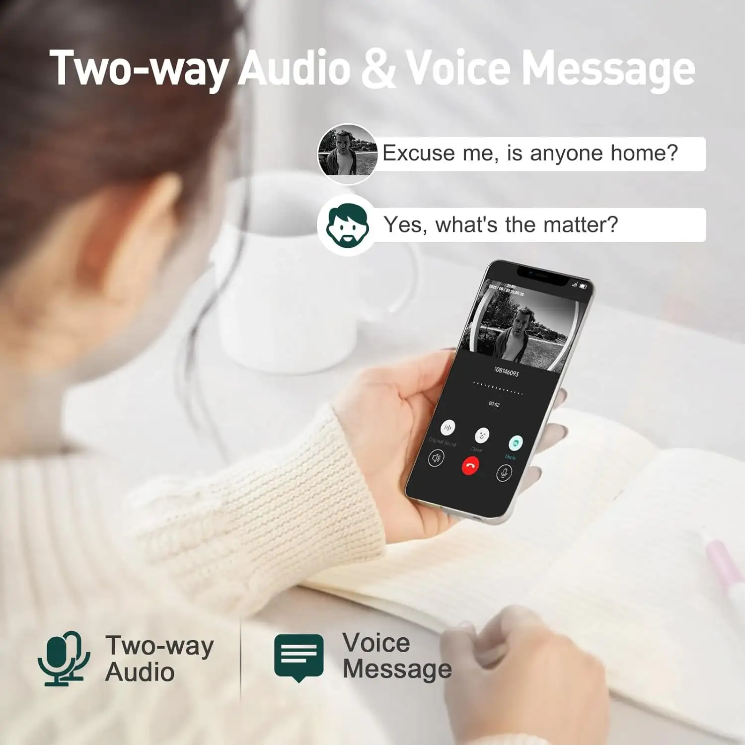 Wireless Video Doorbell With Two-Way Audio, Motion Detection, Night Vision, And Doorbell Alerts
