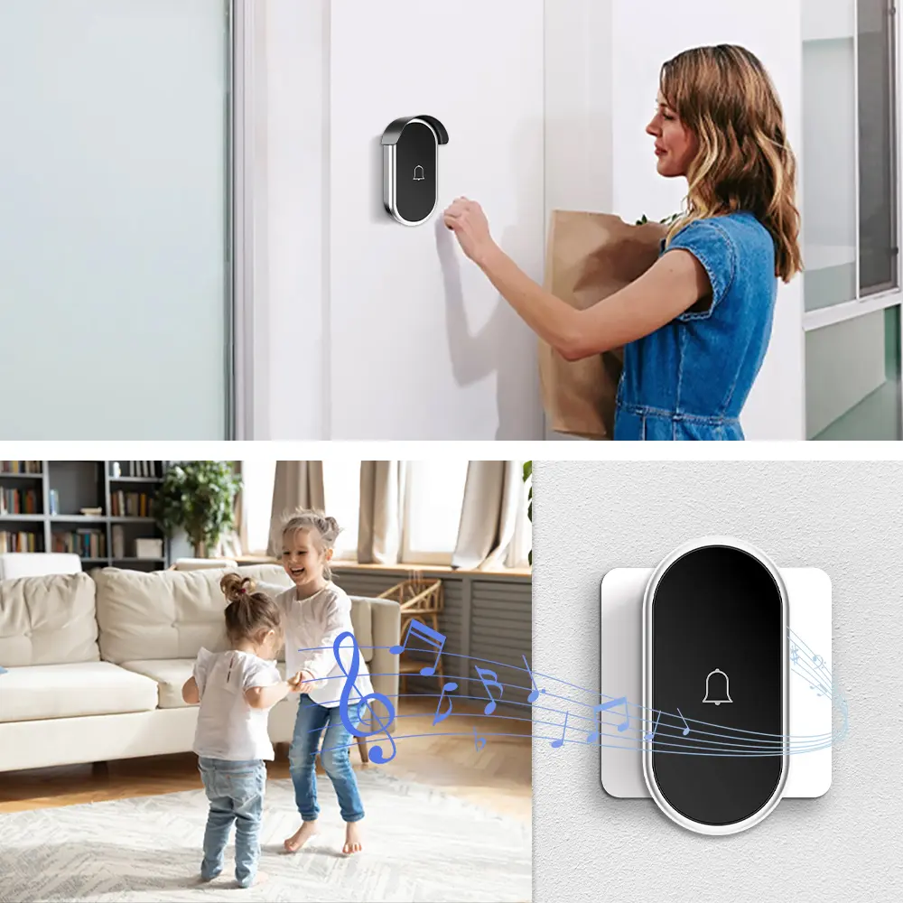 Wireless Waterproof Doorbell With Doorbell Rain Co...