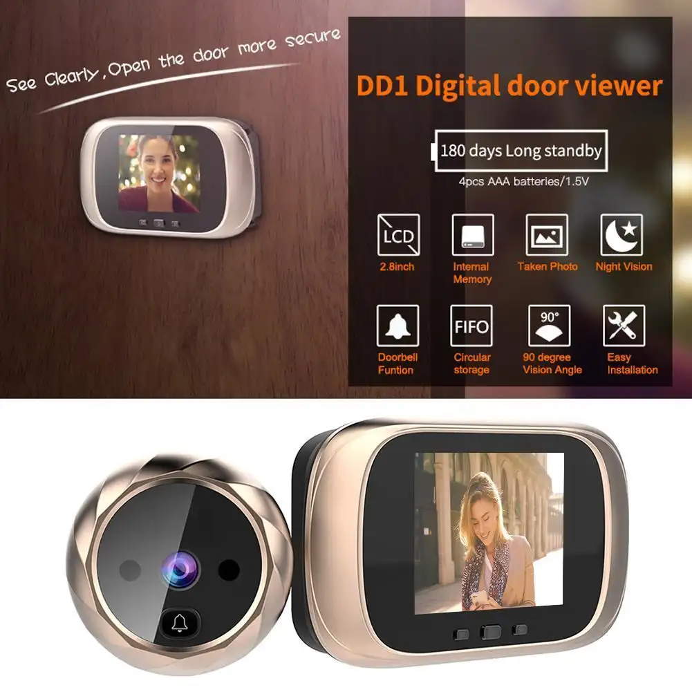 High-Definition Outdoor Doorbell with Integrated Peephole Camera