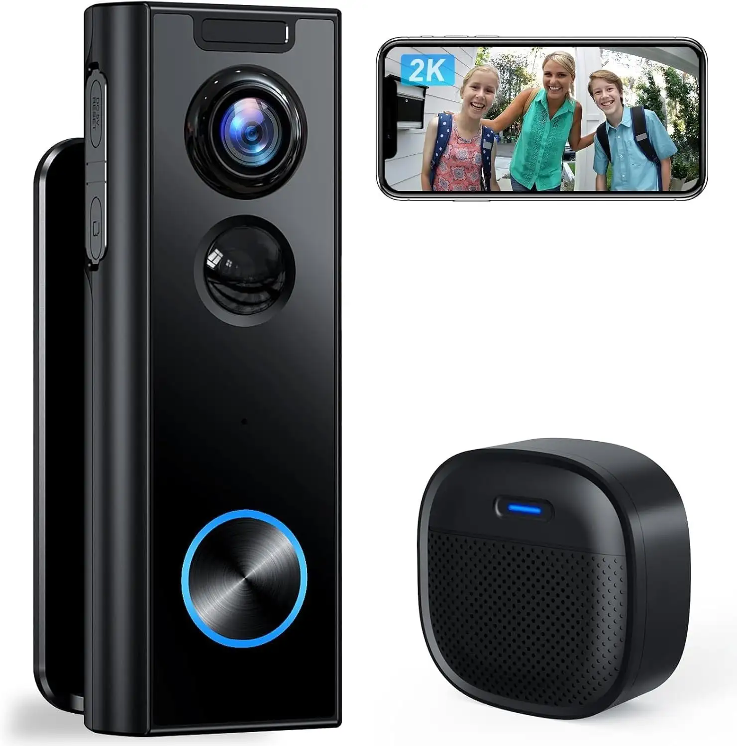 Wireless Video Doorbell With Two-Way Audio, Motion Detection, Night Vision, And Doorbell Alerts