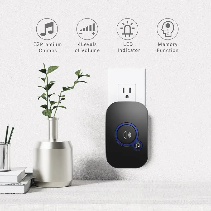 Plug-and-Play Wireless Doorbell, Easy Installation, Wireless Design
