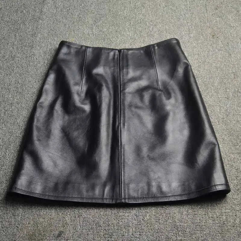 Women's Genuine Sheepskin Leather Slim Fit High-Wa...