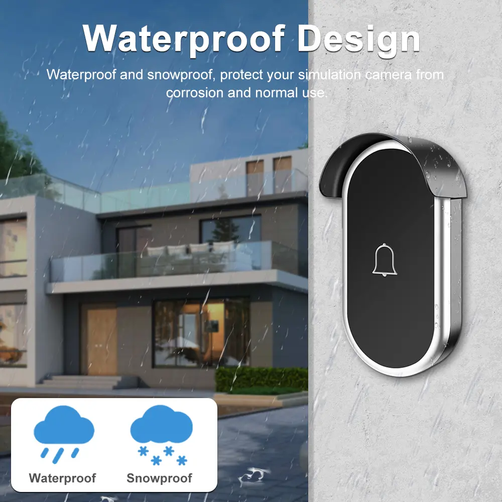 Wireless Waterproof Doorbell With Doorbell Rain Cover Smart Home Doorbell