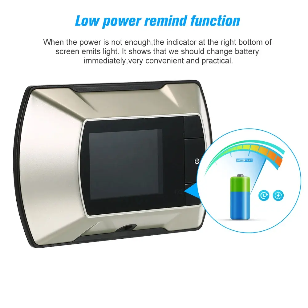 LCD Video Monitor Peephole, Wireless Digital Motorized Doorbell Camera