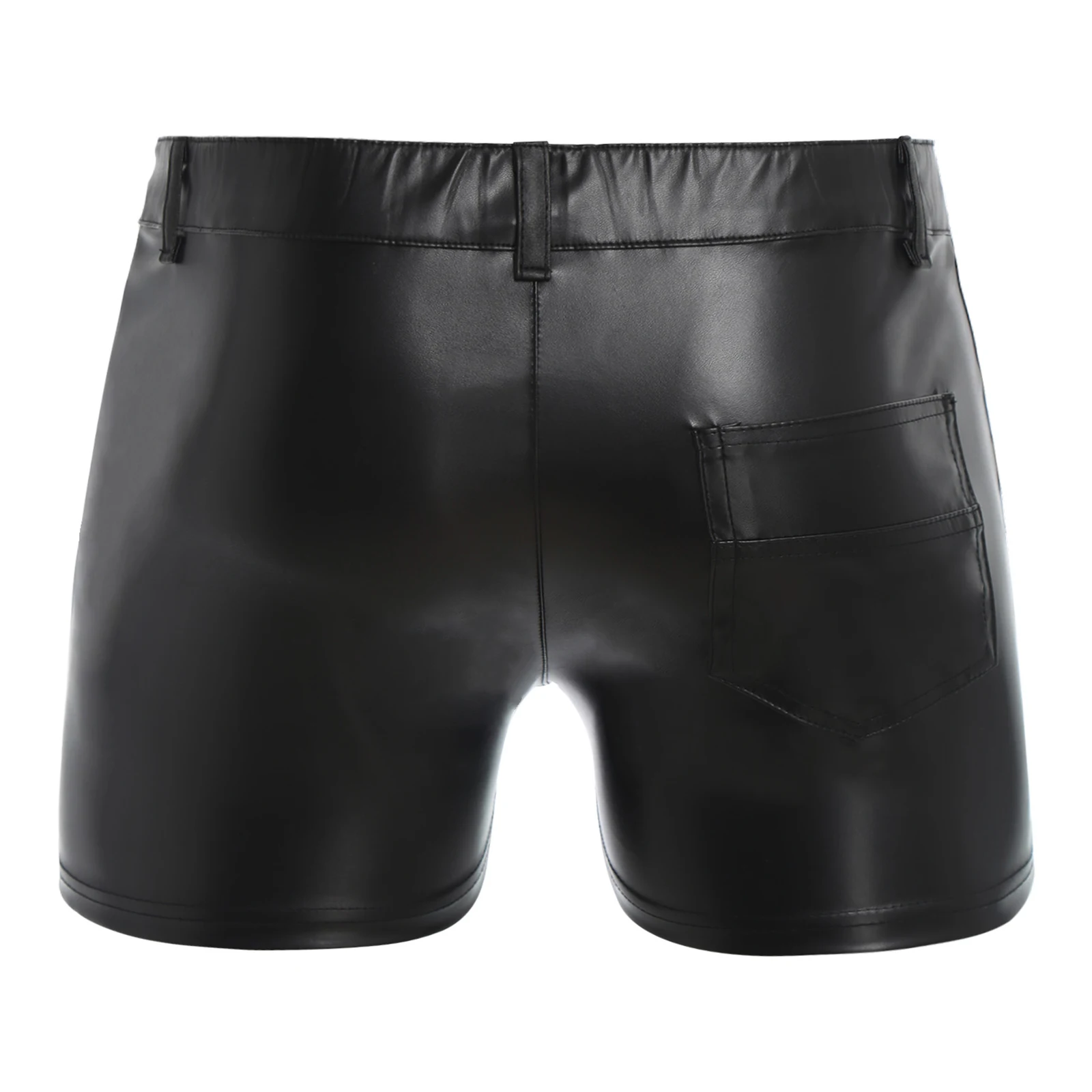 Men's Glossy Faux Leather Fashion Shorts