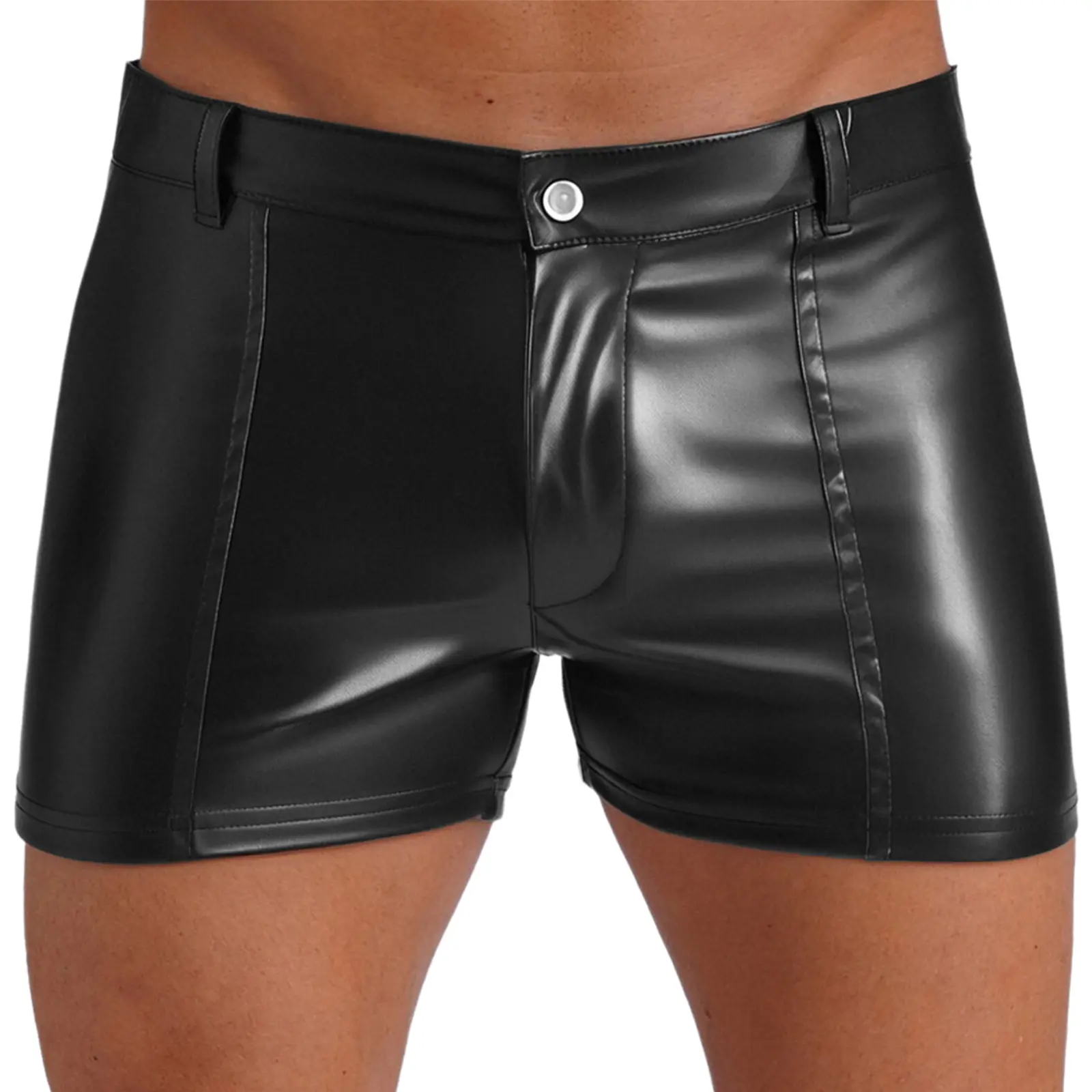 Men’s Faux Leather Glossy Fashion Shorts