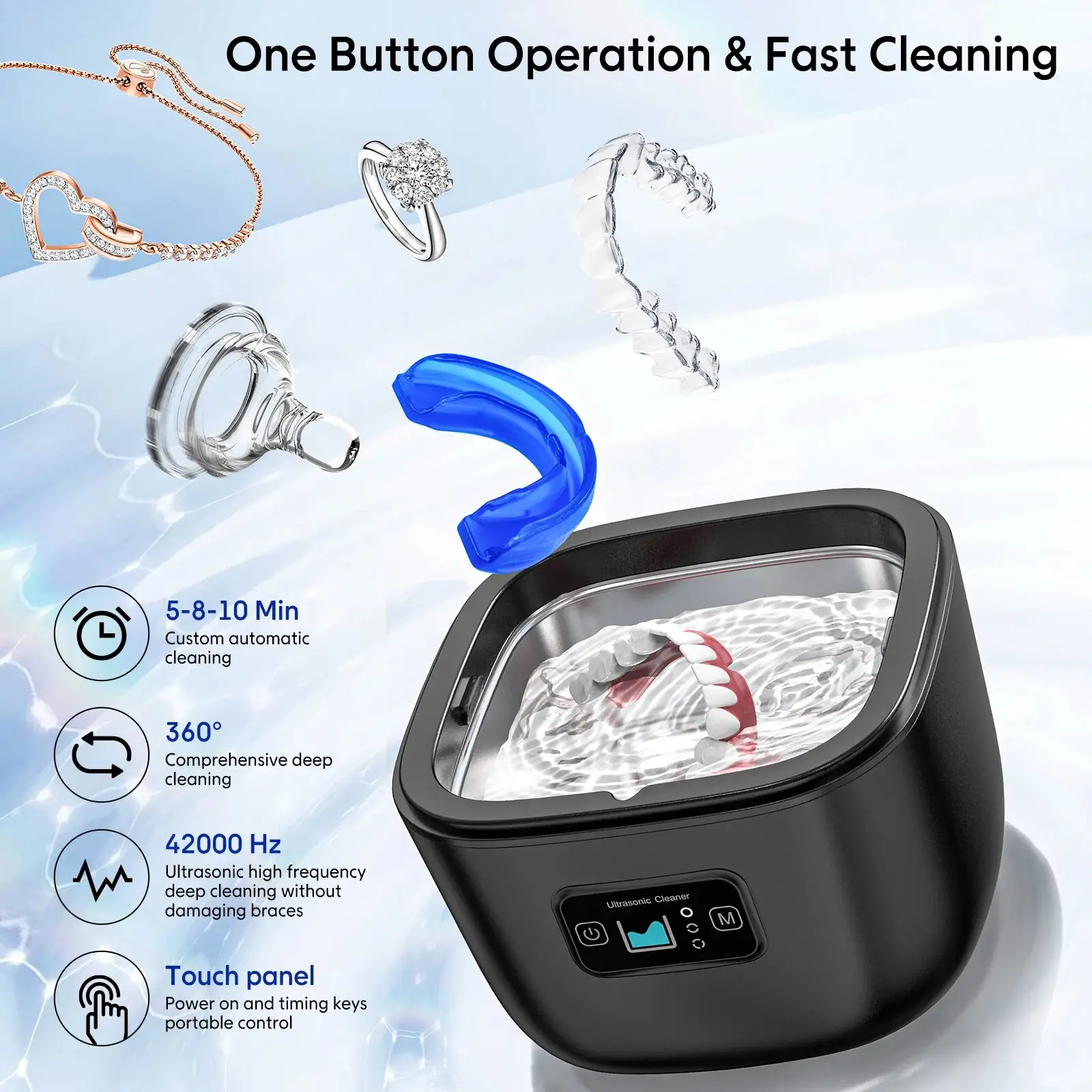 Ultrasonic Cleaning Machine Multi-function High Frequency Denture Cleaning Watch Jewelry Glasses Automatic Cleaner