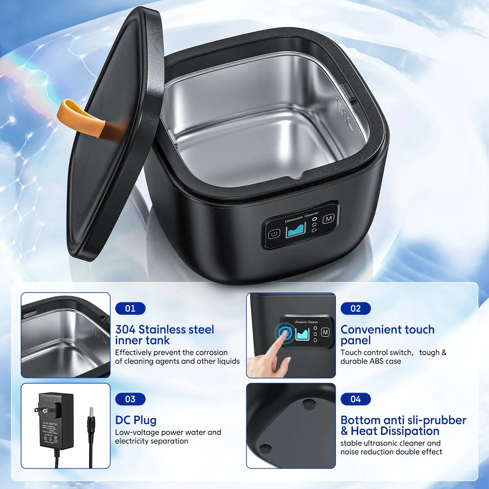 Ultrasonic Cleaning Machine Multi-function High Frequency Denture Cleaning Watch Jewelry Glasses Automatic Cleaner
