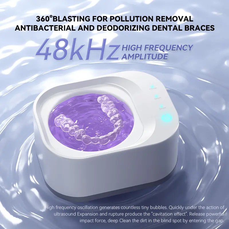 Portable Ultrasonic Cleaning Machine Orthodontic Invisible Braces Retainer Denture Cleaner Jewelry Cleaning Household