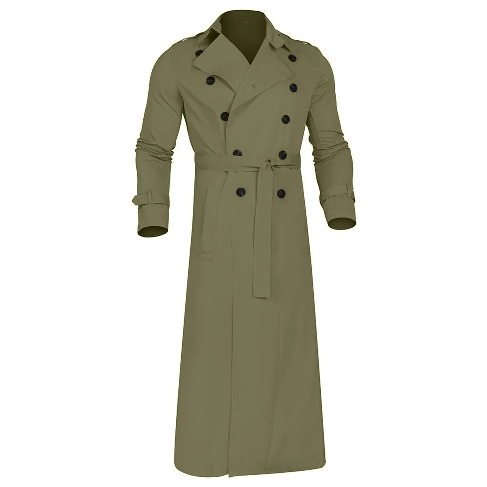 Men's Long Sleeve Casual Thin Trench Coat Fashion Longline Overcoat