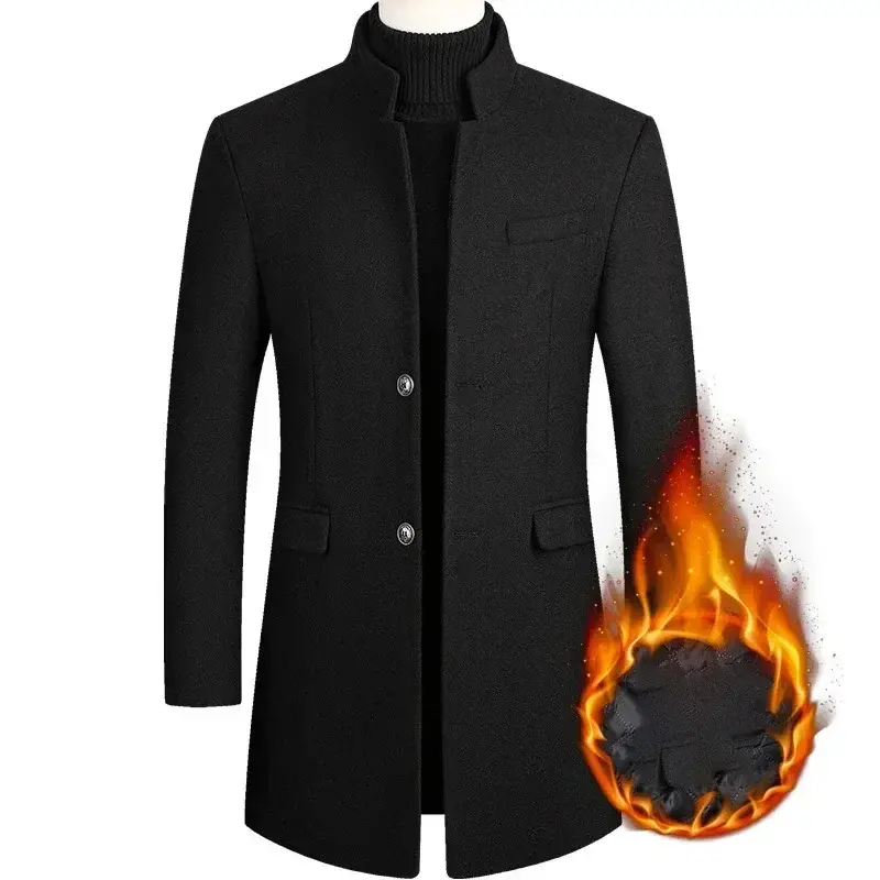 Business Casual Trench Coat Men Solid Color Coat Men Coat for Men