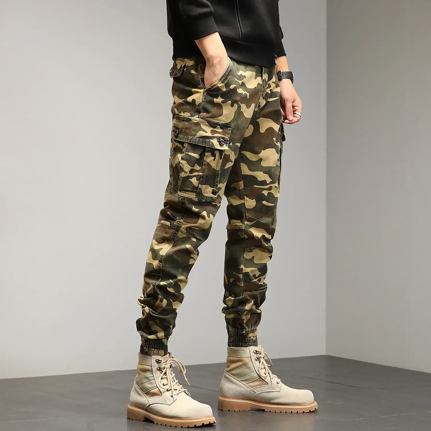 Men's Cargo Pants Outdoor Camouflage Work Jogger Hiking Trousers