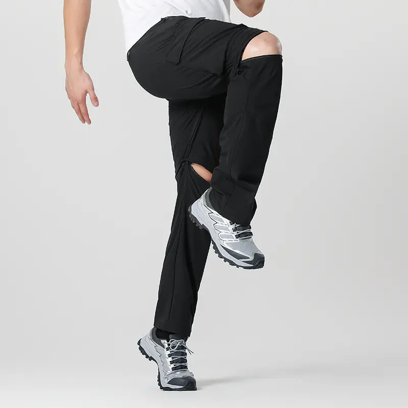 Men's Waterproof Quick-Dry Lightweight Hiking Cargo Pants with Removable Zipper