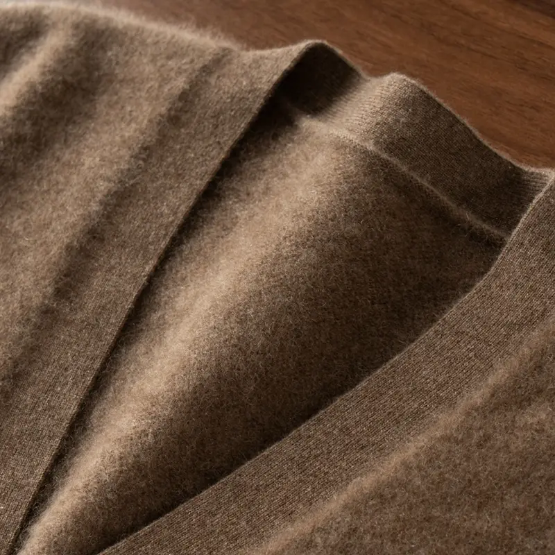 Men's Goat Cashmere Casual Knit Business V-Neck Sl...