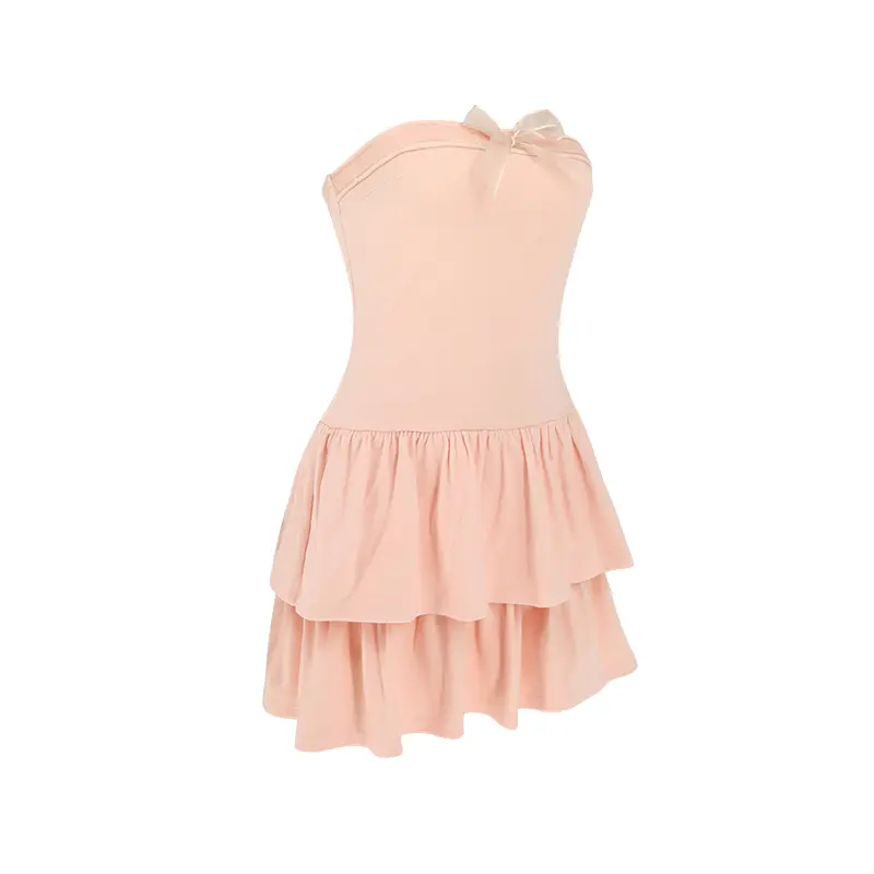Women's Sweet Fashion Sleeveless Strapless Bow Dress