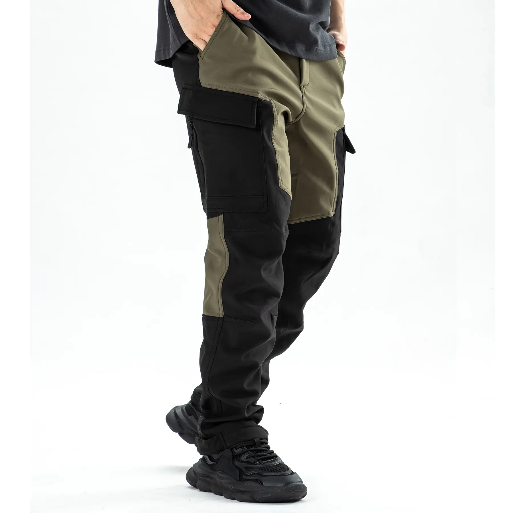 Men's Waterproof Wear-Resistant Cargo Pants Hiking Camping Multi-Pocket Trousers